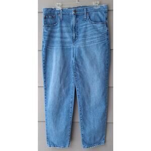 Madewell Women's Classic Straight Jean High Waist Ankle Med. Blue Size 32x25"